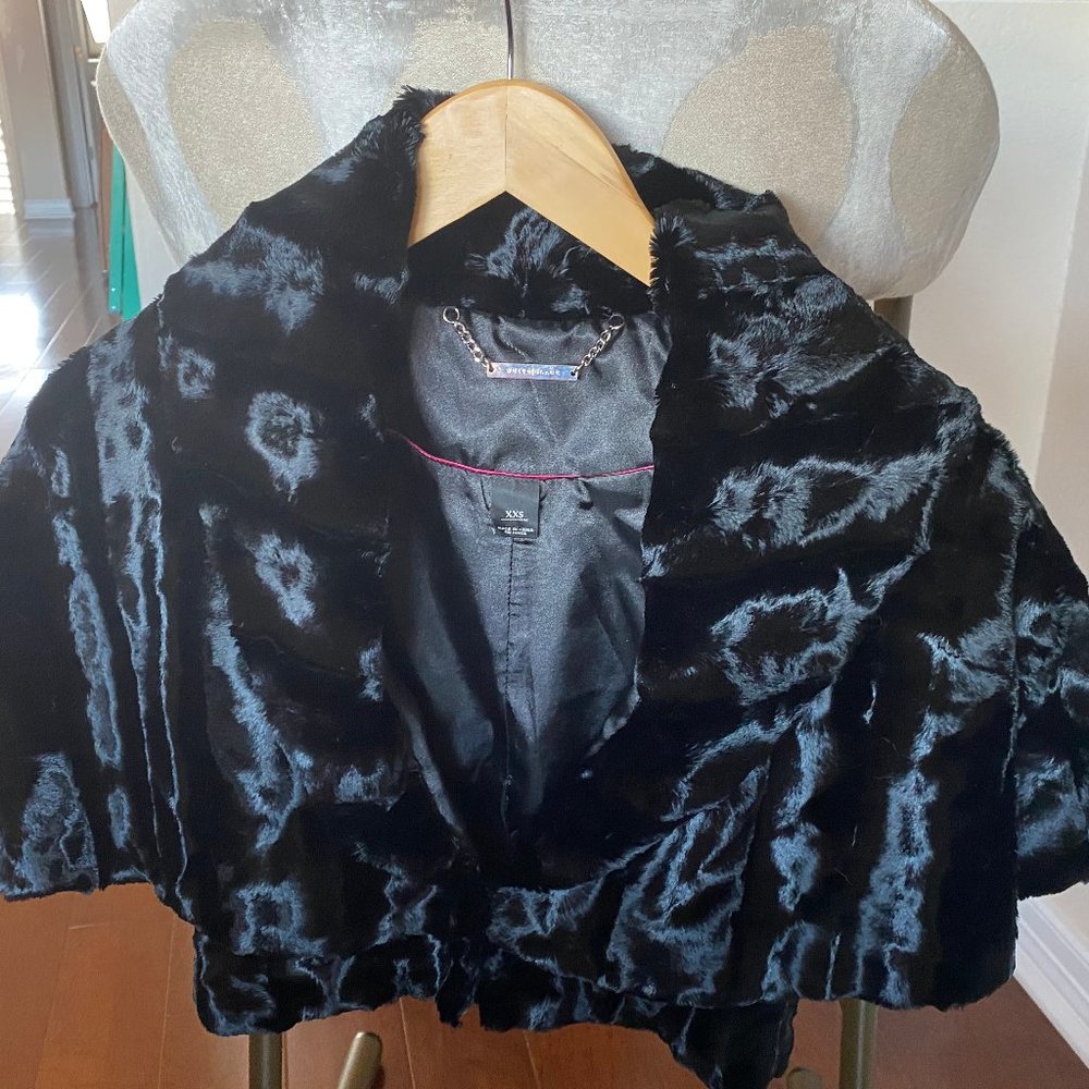 Faux fur black shrug